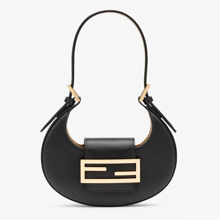 Affordable Fendi Black Cookie Leather Calf Hobo In Bag Mini 0820